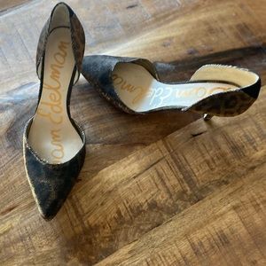 Sam Edelman Metallic Animal Print Heel Pumps SZ 8.5